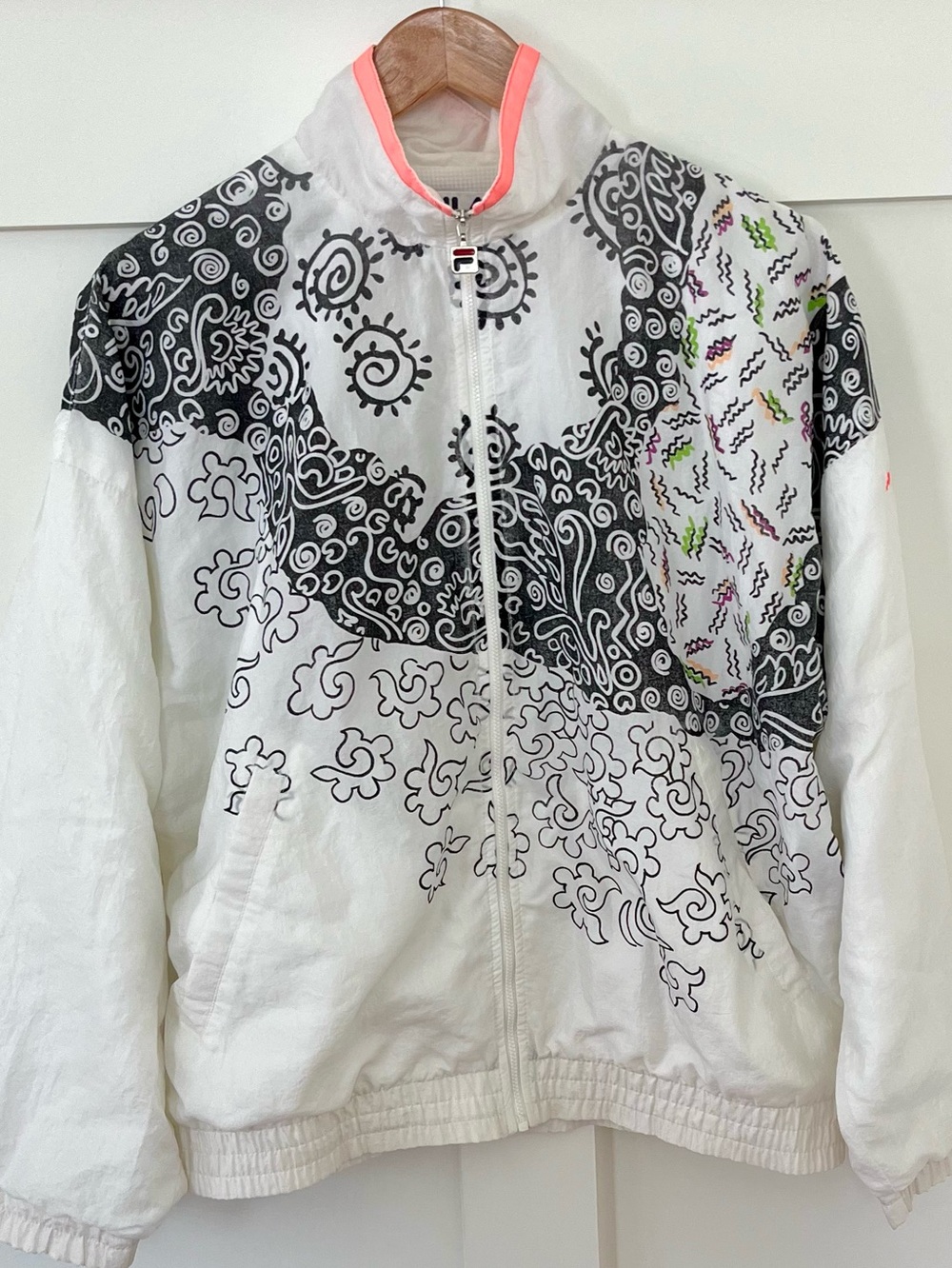 VTG 90s FILA Made in Italy Abstract Graphic Track Jacket/windbreaker